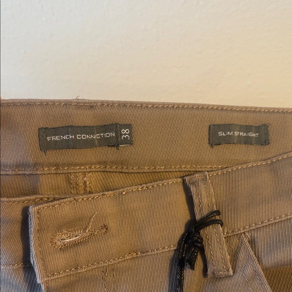 French Connection Tan Slim Straight Pants - Picture 2 of 5
